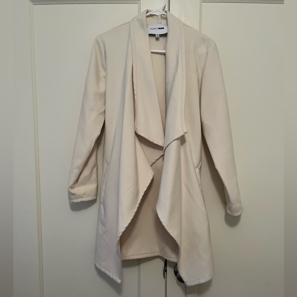 Fashion Nova Cream Trench Coat
